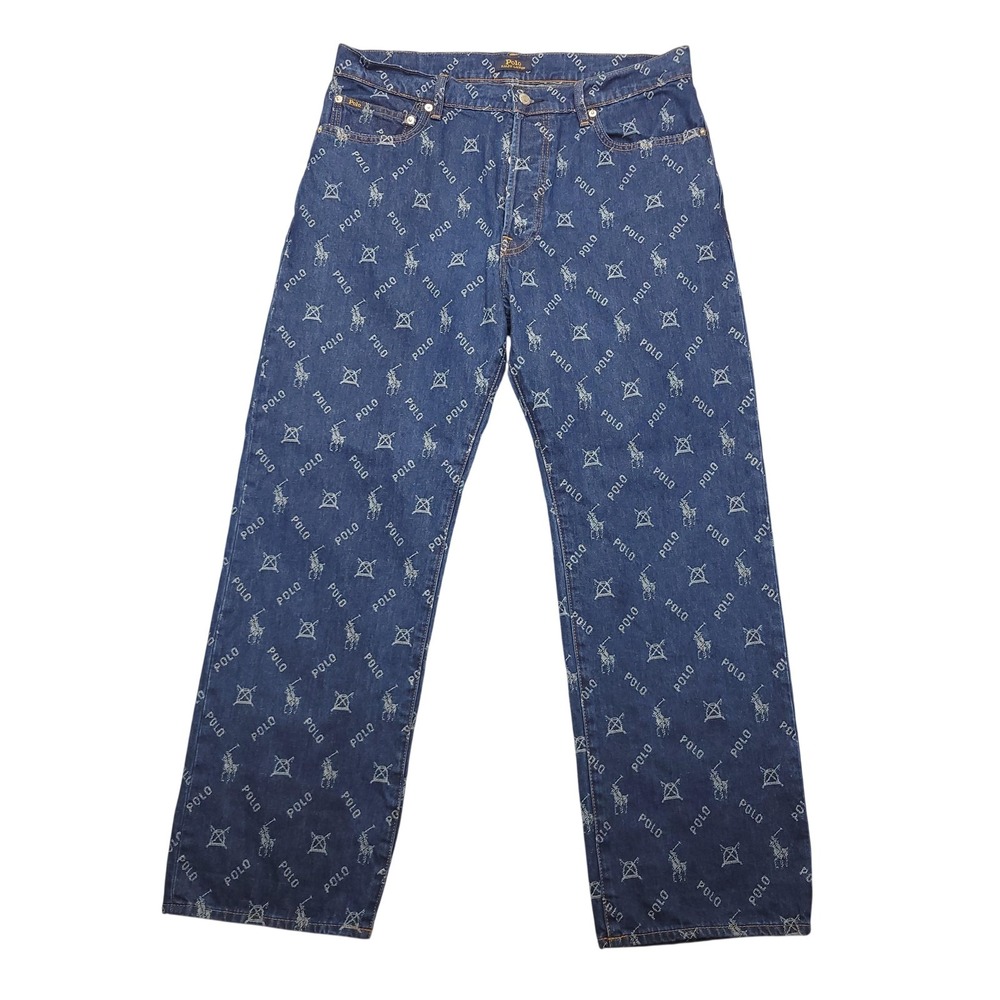 Polo Ralph Lauren The Neale Jeans Womens 31R All Over Print Loose Boyfriend Wide